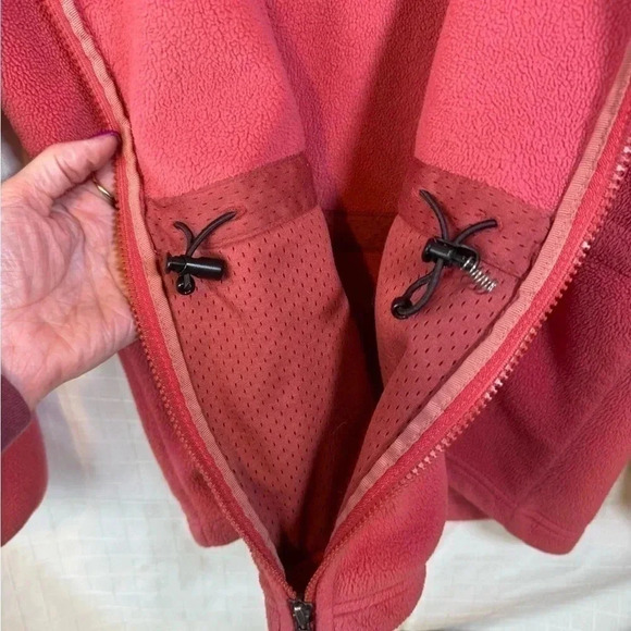 LL Bean Jacket Womens Medium Petite Pink Fleece Full Zip Coat - Picture 4 of 4